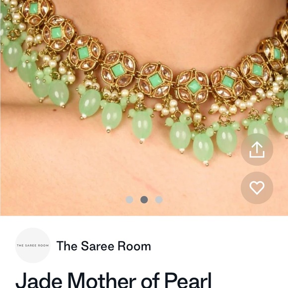 Jade mother of Pearl necklace worn once - Picture 3 of 3